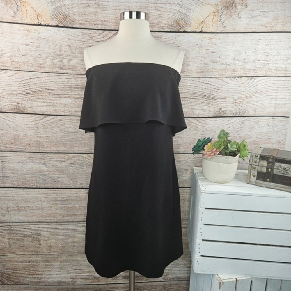 NWT Charles Henry Black Strapless Layered Dress Party Cocktail Medium P